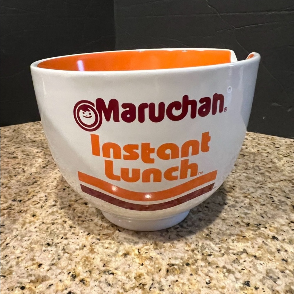 Instant Maruchan Lunch Mug/bowl - White and Orange